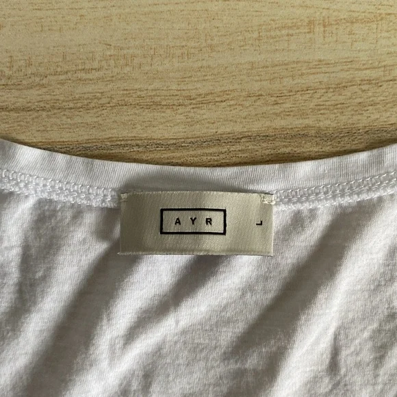 AYR All U Tee Scoop Neck Short Sleeve Basic Solid White Size Large - Picture 7 of 11